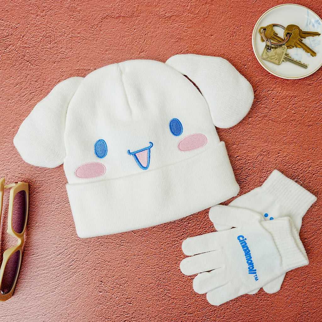 Sanrio Hello Kitty & Friends Cinnamoroll Knit Beanie & Gloves Set