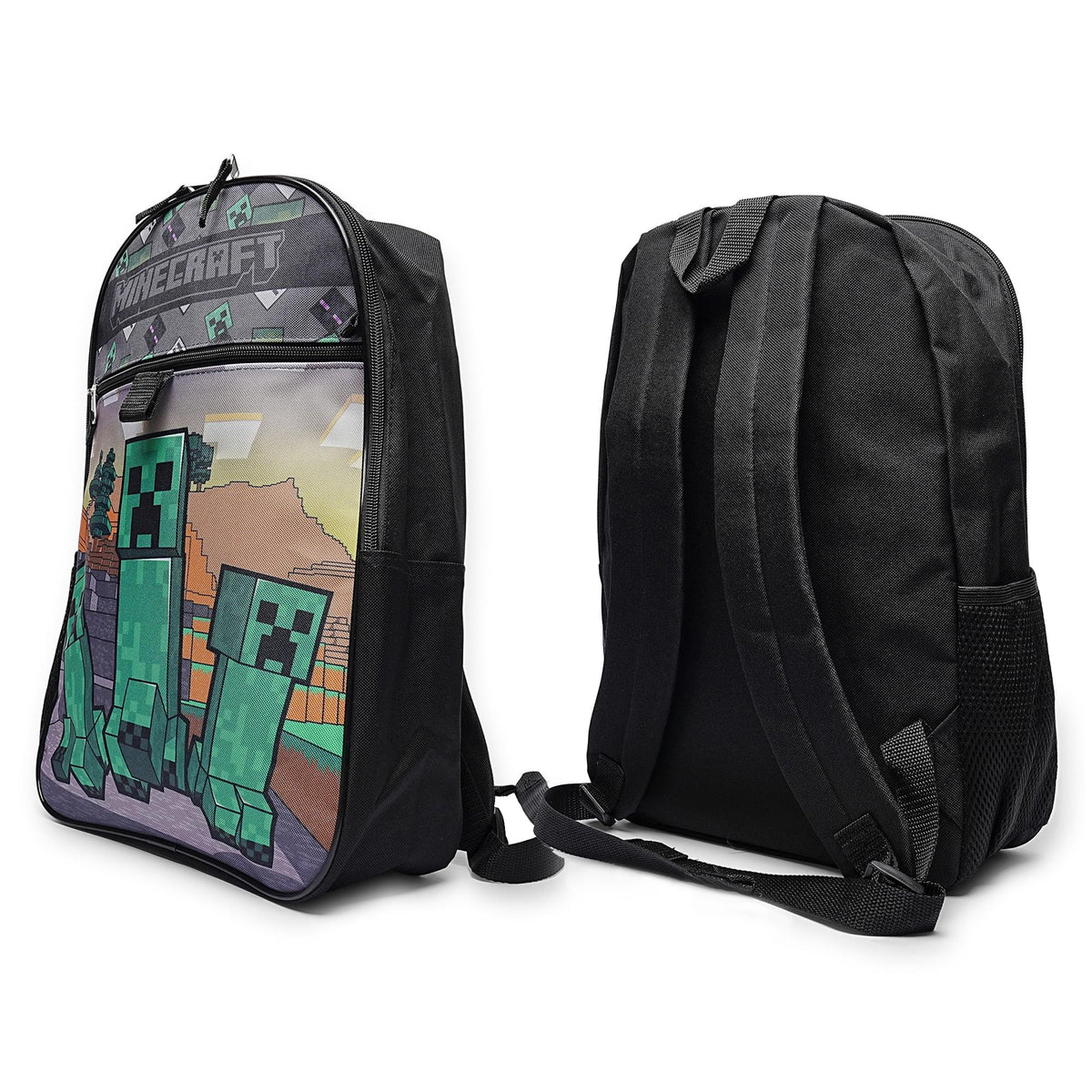 Minecraft Creeper 5 Piece 16 Inch Backpack Set