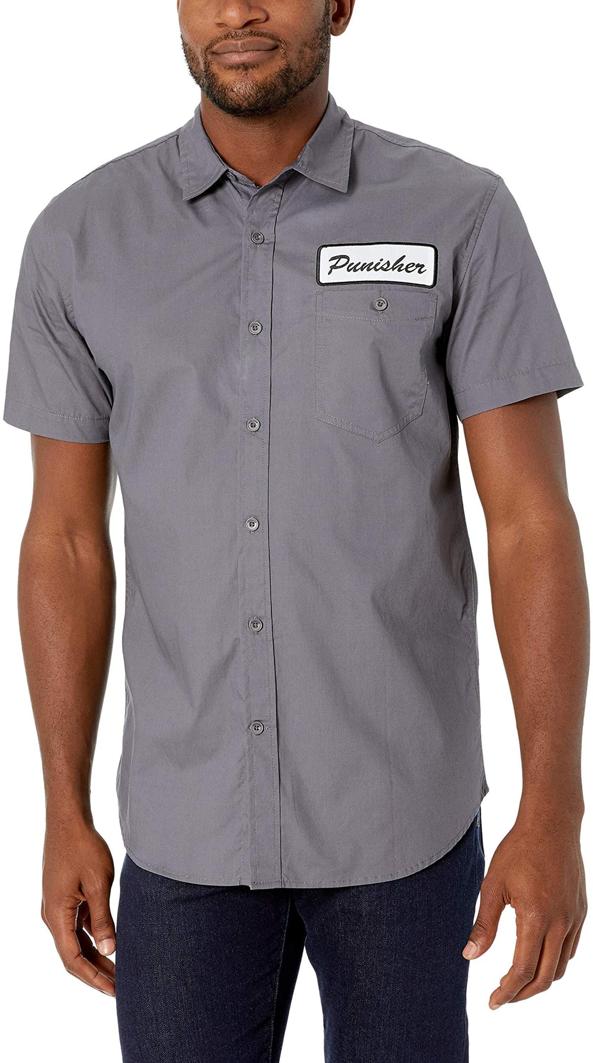 Marvel The Punisher Men's Button Down Shirt | Grey