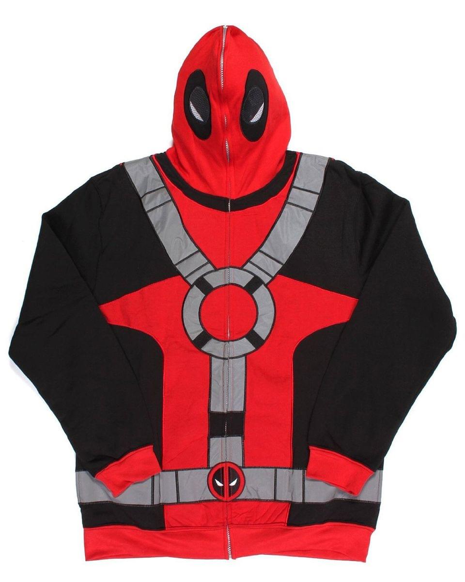 Marvel Deadpool Men's Full Zip Mask Hoodie