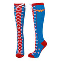 DC Comics Wonder Woman Faux Lace Up Juniors Knee High Socks