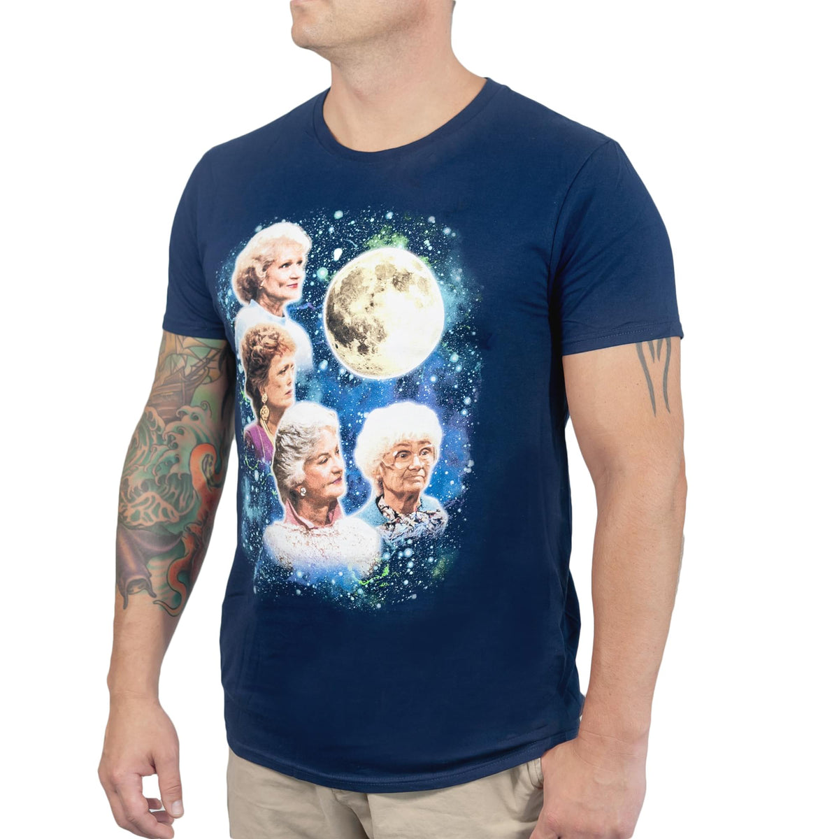 Golden Girls 80's Wolf Moon Men's Funny T-Shirt | Navy