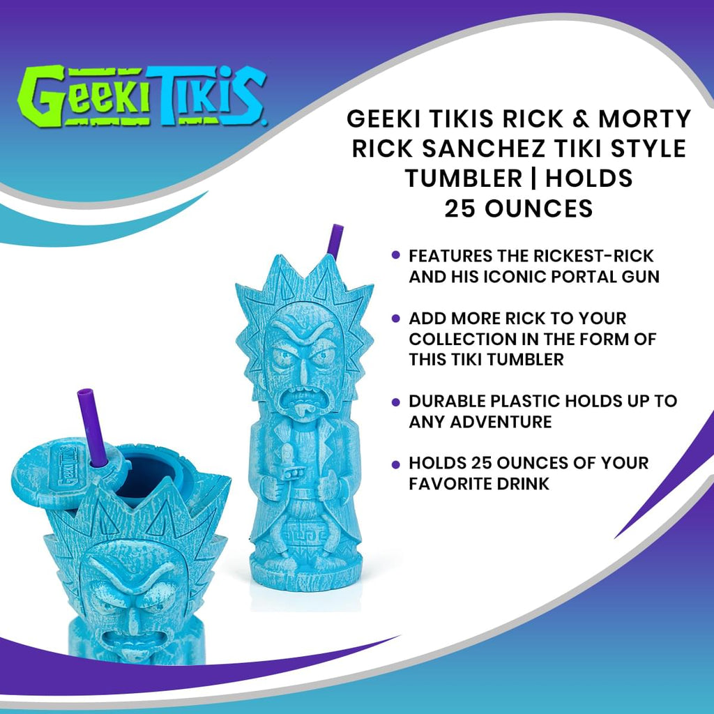 Geeki Tikis Rick and Morty Plastic Tumbler | Rick | Holds 25 Ounces