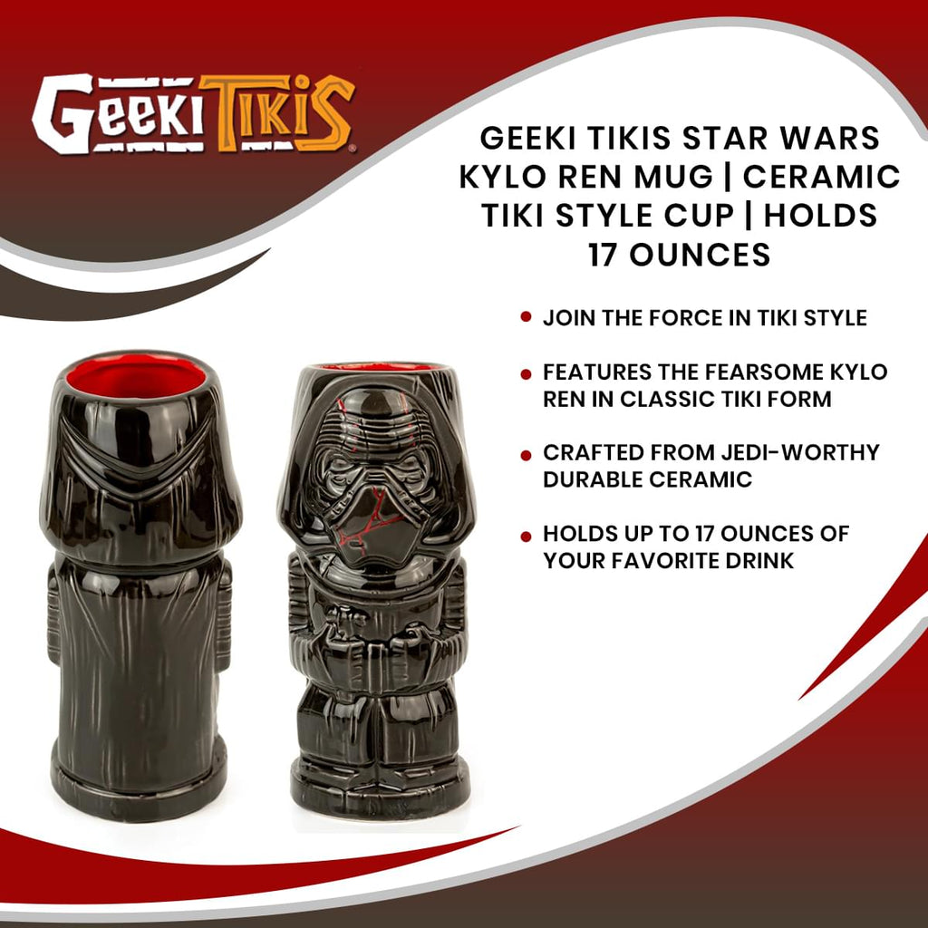 Geeki Tikis Star Wars Kylo Ren Mug | Ceramic Tiki Style Cup | Holds 17 Ounces