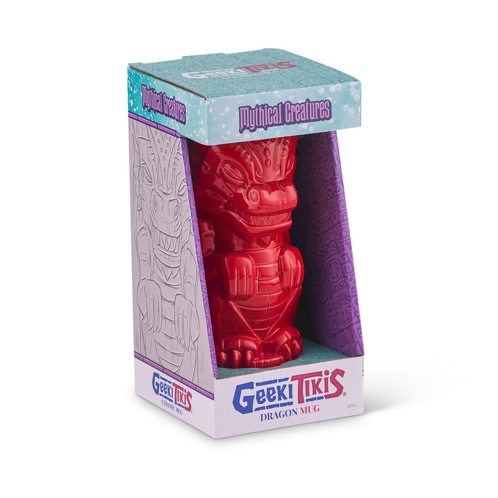 Geeki Tikis Red Dragon Fantasy Mug | Ceramic Tiki Style Cup | Holds 17 Ounces