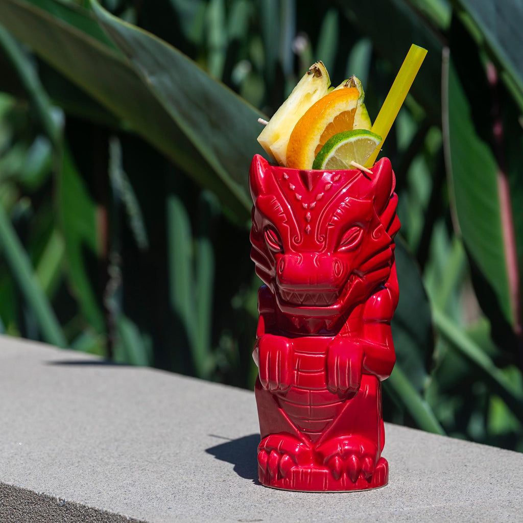 Geeki Tikis Red Dragon Fantasy Mug | Ceramic Tiki Style Cup | Holds 17 Ounces