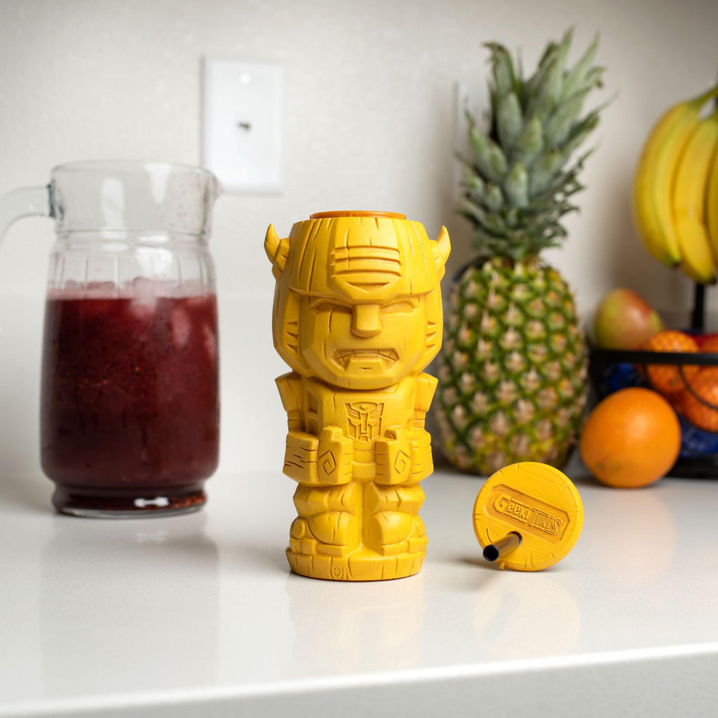 Geeki Tikis Transformers Bumblebee Plastic Tumbler with Straw | Holds 25 Ounces