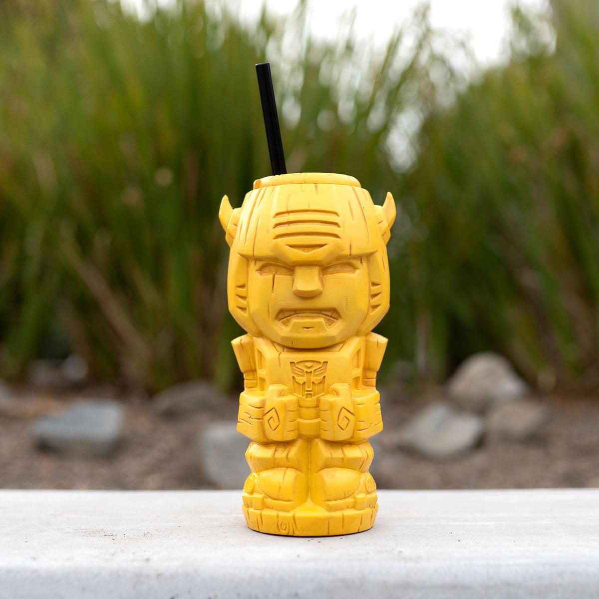 Geeki Tikis Transformers Bumblebee Plastic Tumbler with Straw | Holds 25 Ounces