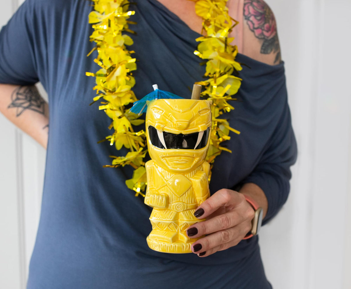 Geeki Tikis Power Rangers Yellow Ranger Ceramic Mug | Holds 15 Ounces