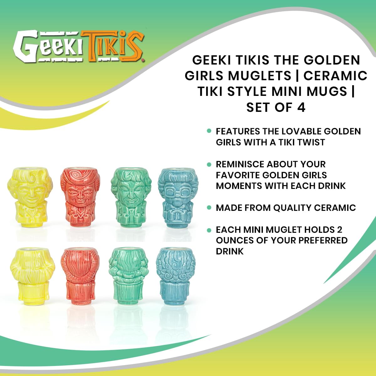 Geeki Tikis The Golden Girls Characters 2-Ounce Mini Muglet Set | Toynk Exclusive