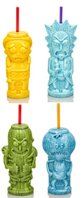 Geeki Tikis Rick and Morty 4-Piece Plastic Tumbler Set