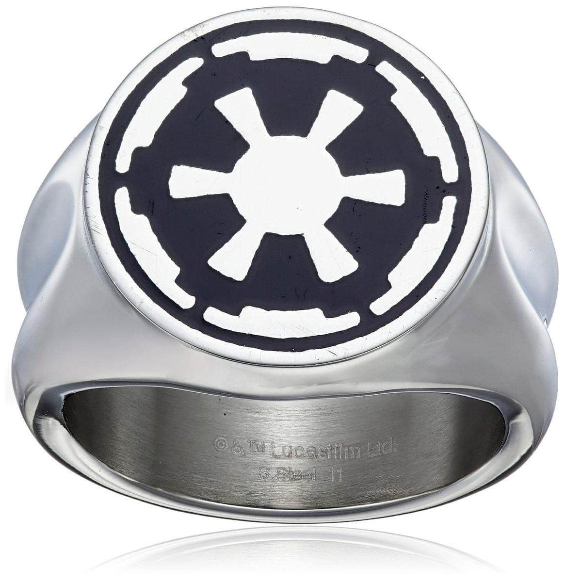 Star Wars Imperial Symbol Black/Silver Men's Ring
