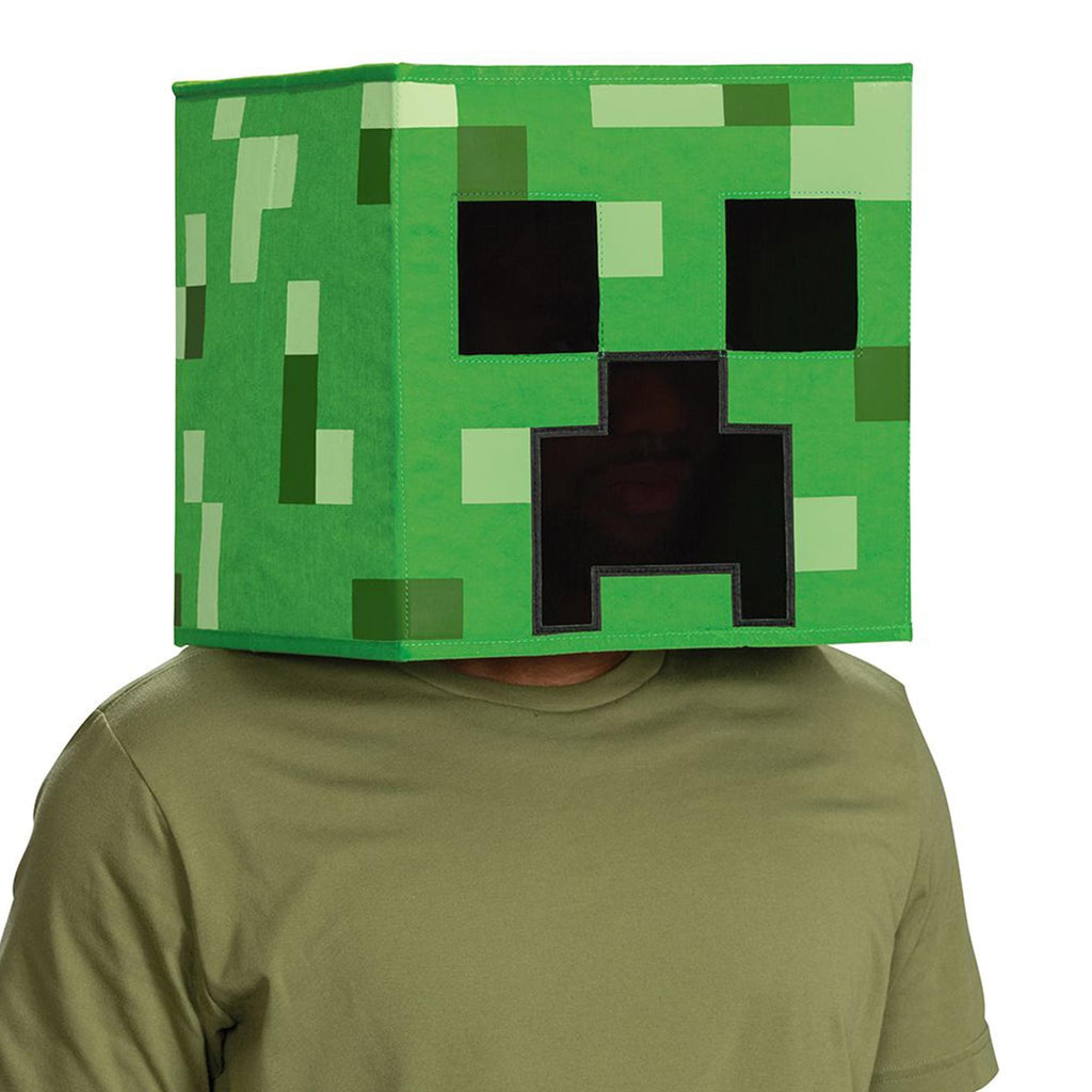 Minecraft Creeper Block Head Glow In The Dark Costume Mask