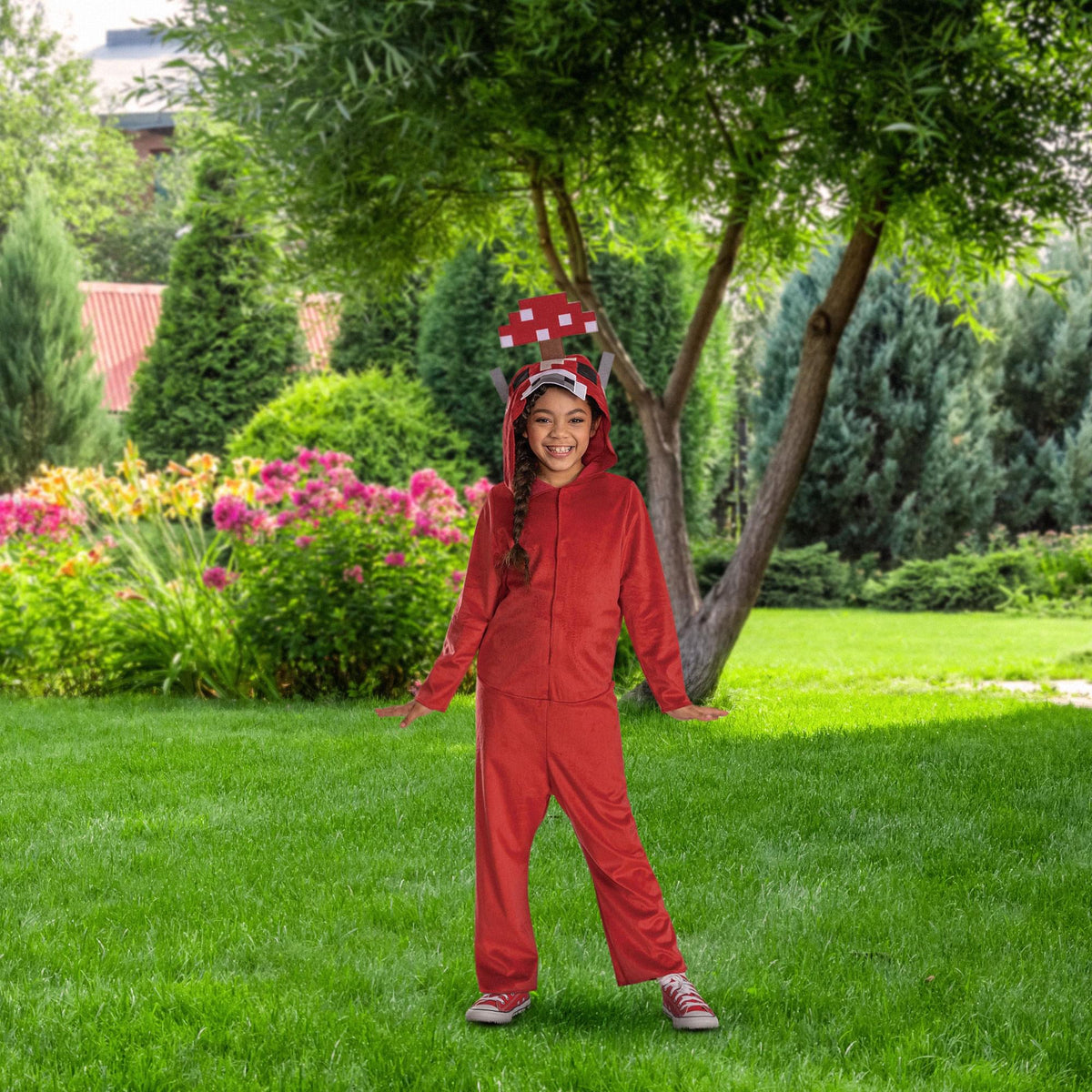 Minecraft Mooshroom Hooded Child Costume Jumpsuit