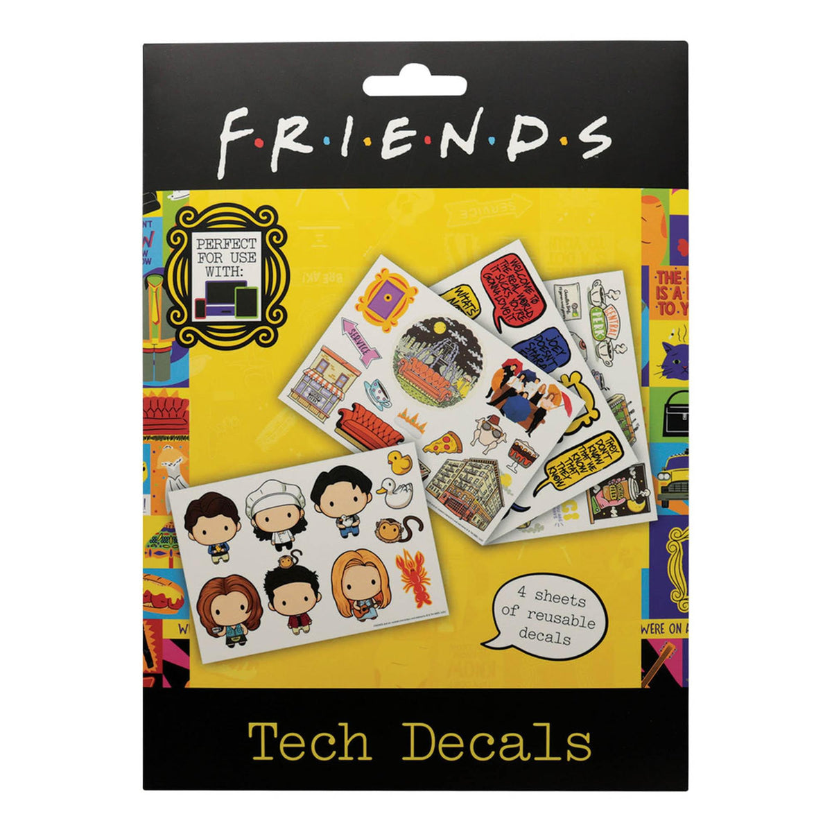 Friends Characters and Icons Reusable Tech Decals | 48 Stickers