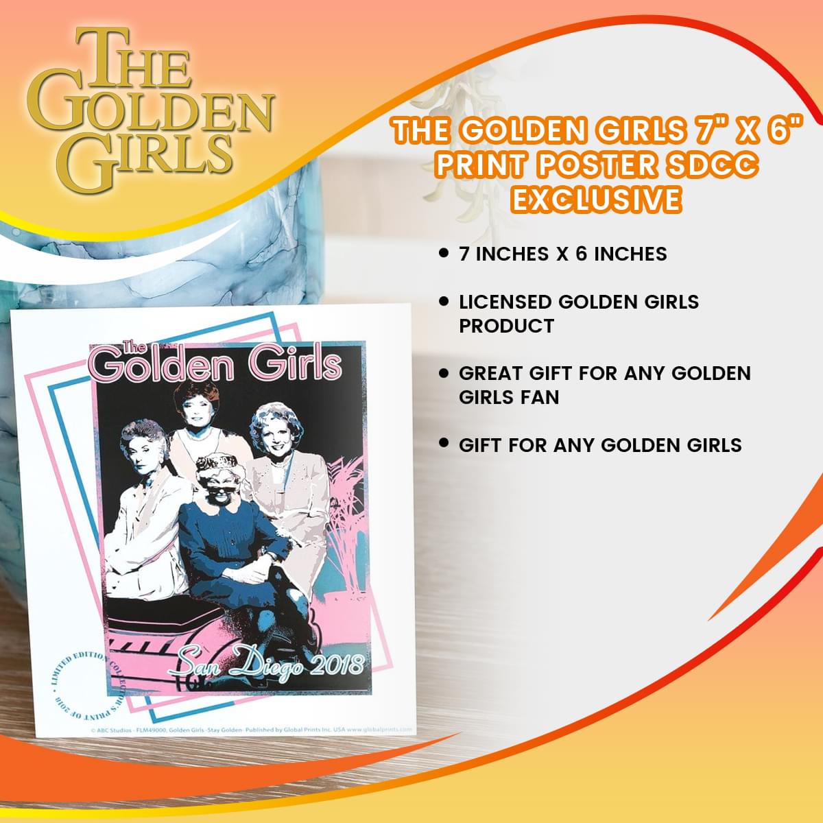 The Golden Girls 7" x 6" Print Poster SDCC 2018