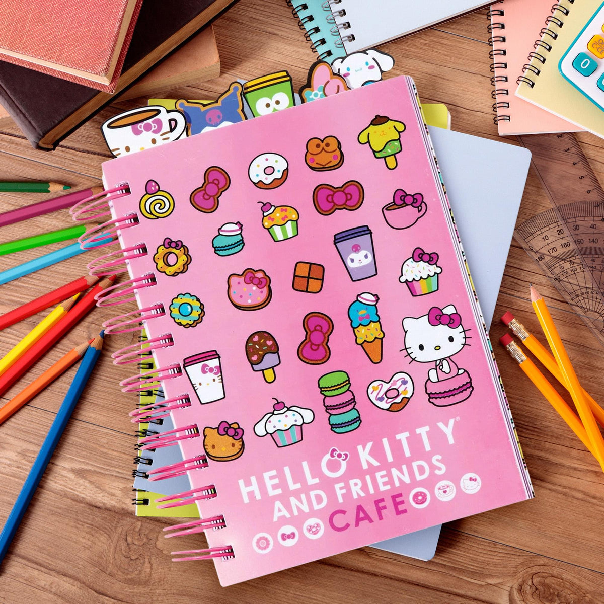 Sanrio Hello Kitty And Friends Cafe 5-Tab Spiral Notebook