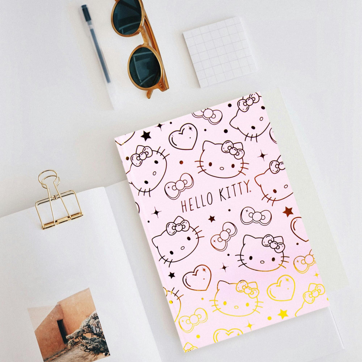 Sanrio Hello Kitty Pink & Gold Foil Hardcover Journal | 87 Lined Pages