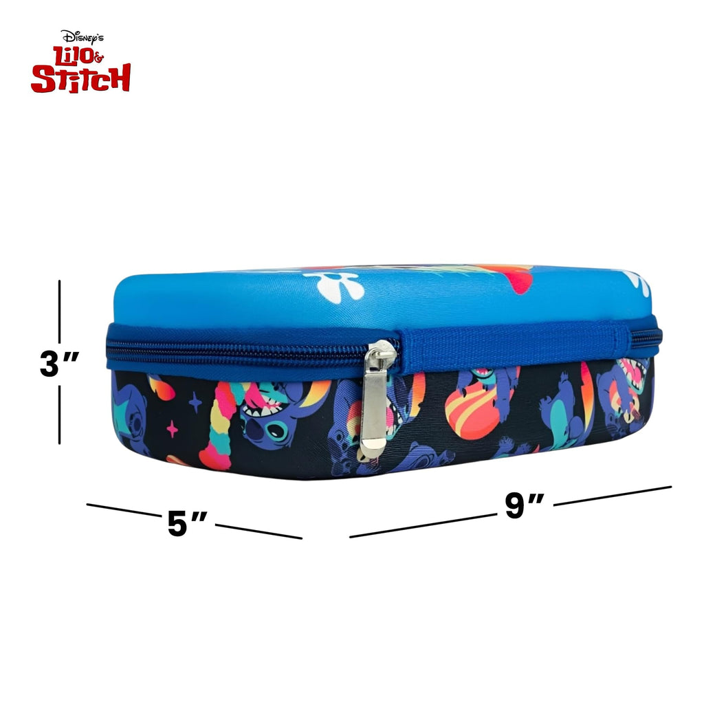 Disney Lilo & Stitch Pencil Case With Stickers and 5 Gel Pens | 8 x 5 Inches