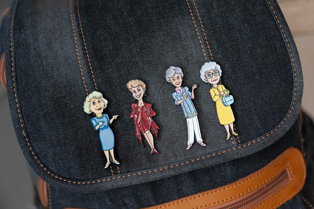 The Golden Girls 4-Piece Enamel Pin Set | Rose | Blanche | Sophia | Dorothy | Toynk Exclusive