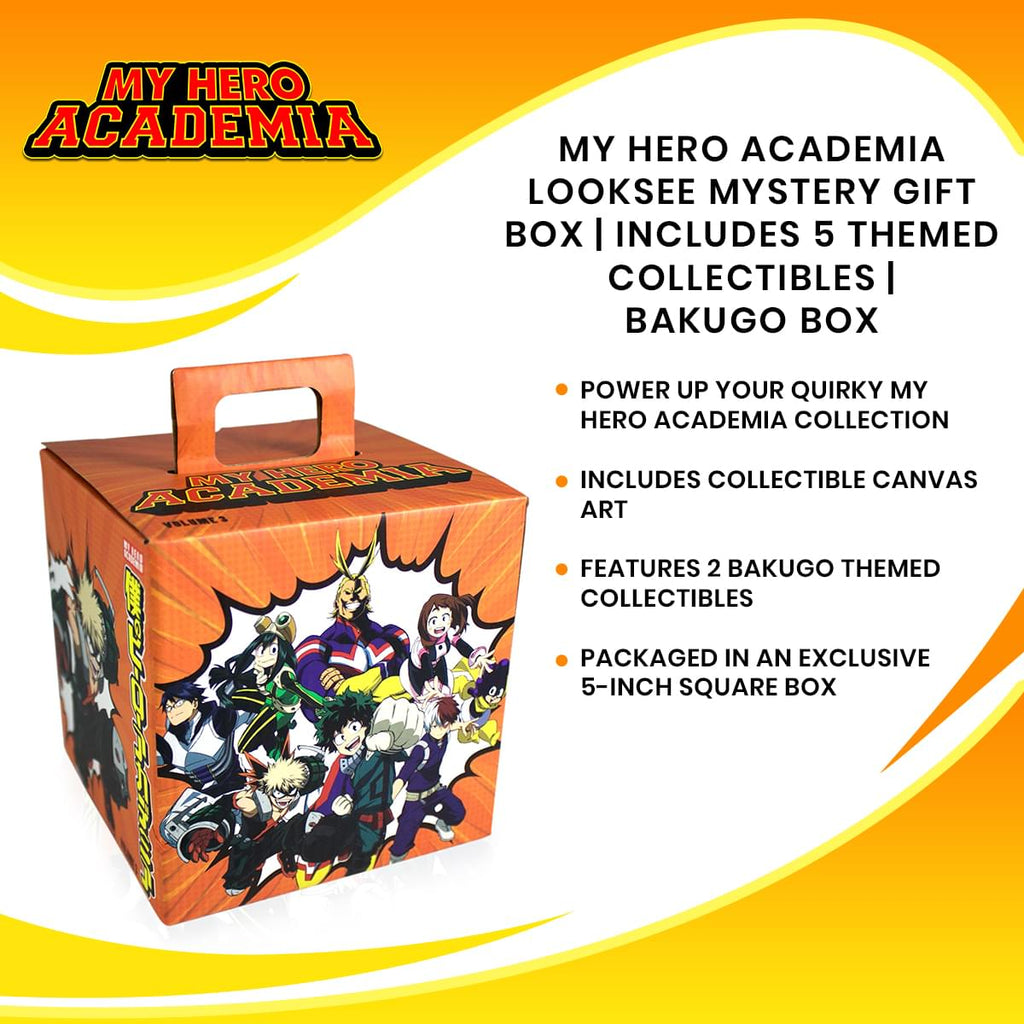 My Hero Academia LookSee Mystery Gift Box | Includes 5 Themed Collectibles | Bakugo Box