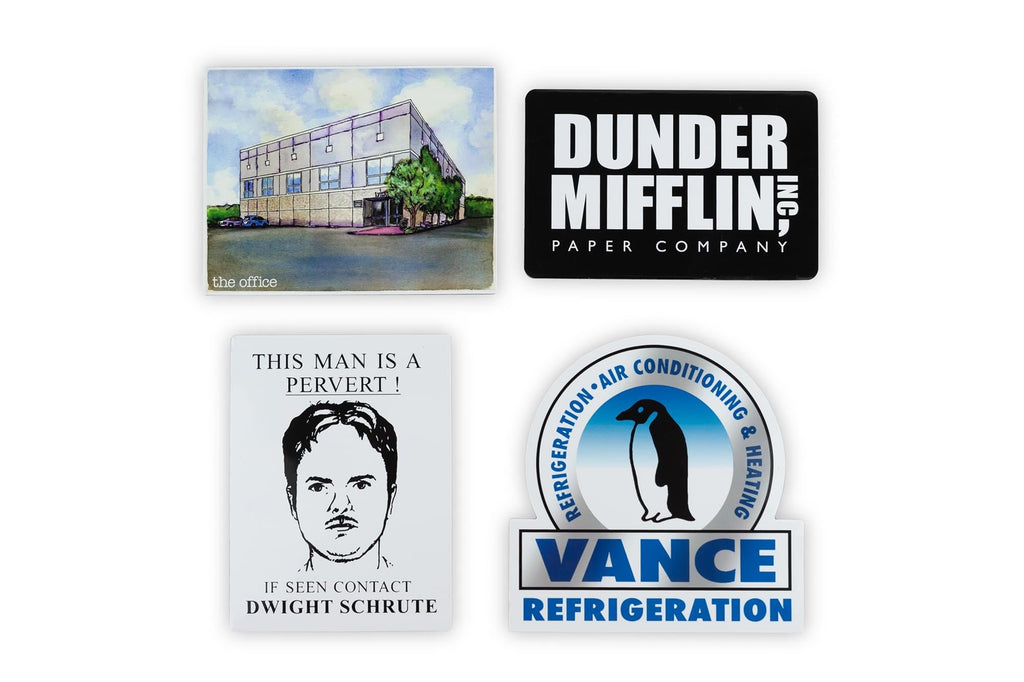 The Office Fridge Magnet Set - 4pcs Cool 4x3 Inches Flat Refrigerator Magnets