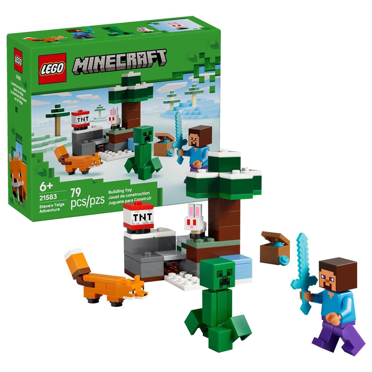 Minecraft LEGO 21583 Steve's Taiga Adventure 79-Piece Building Set