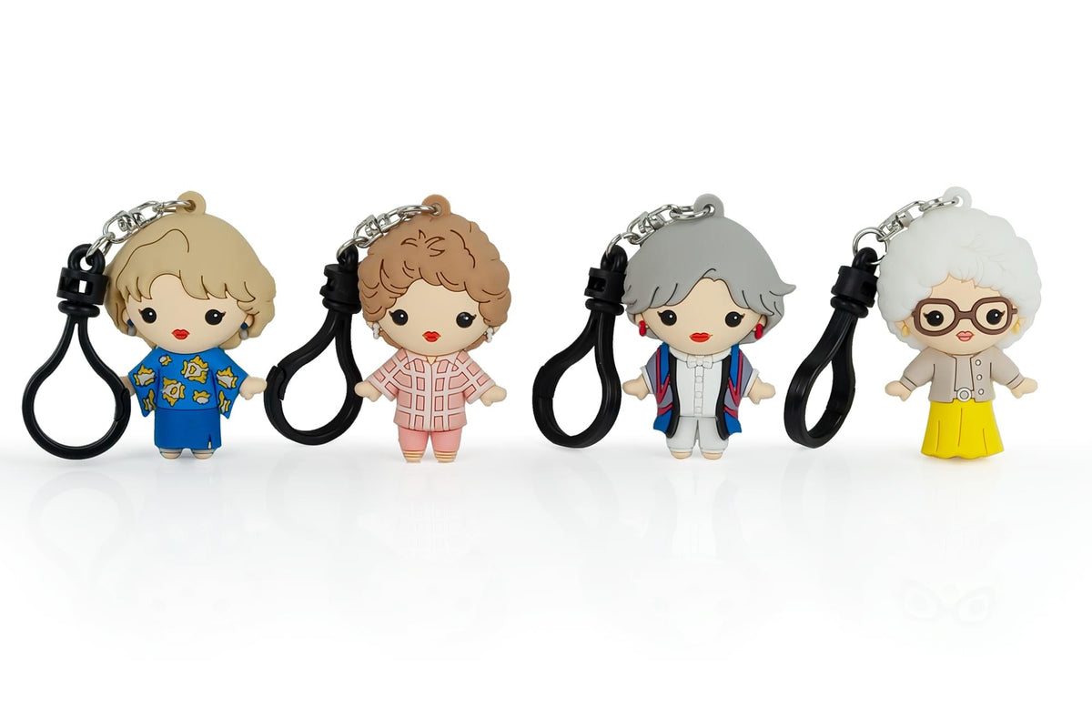 The Golden Girls 4-Piece Foam Figural Backpack Clip Figure Box Set Toynk Exclusive