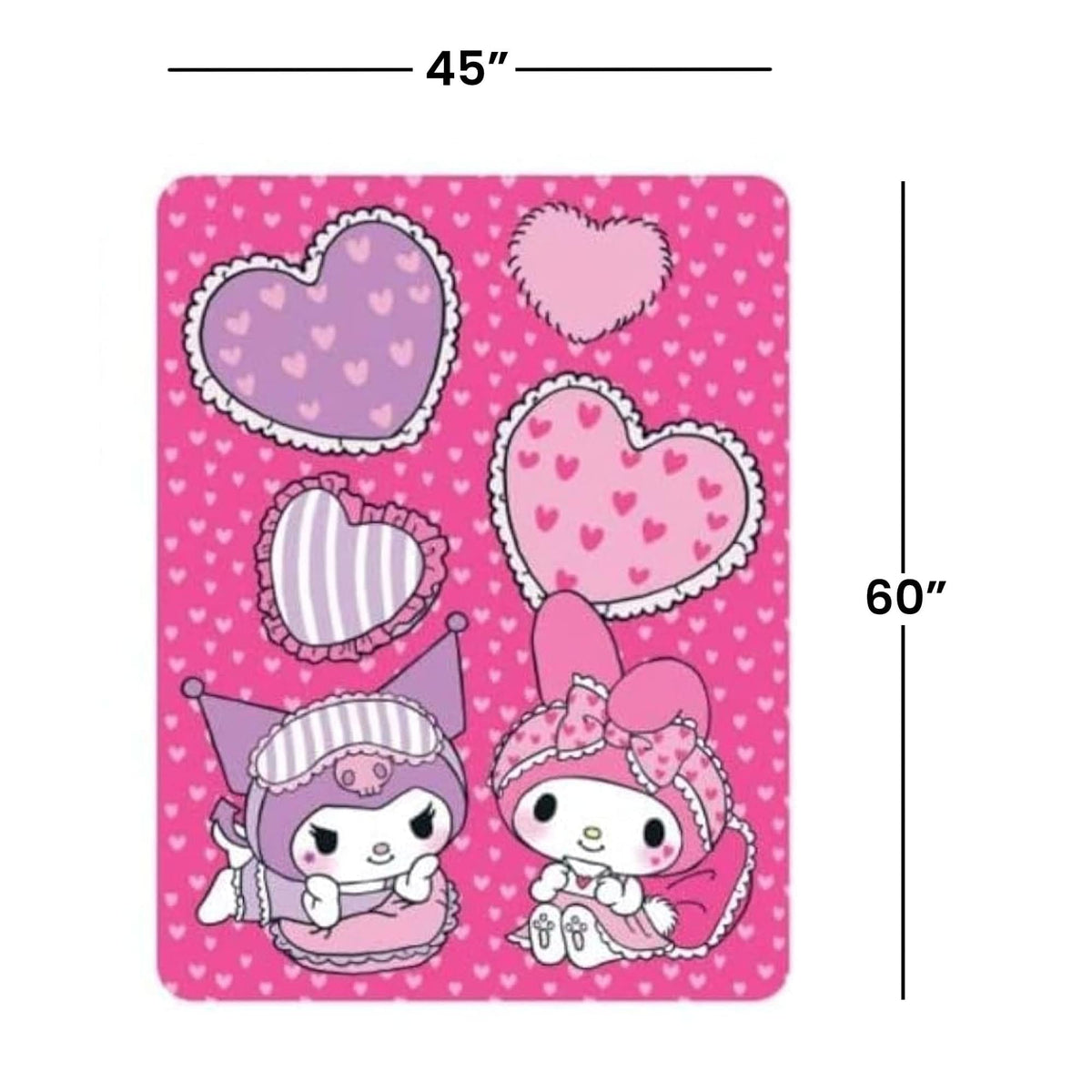 Sanrio My Melody & Kuromi 45 x 60 Inch Fleece Throw Blanket