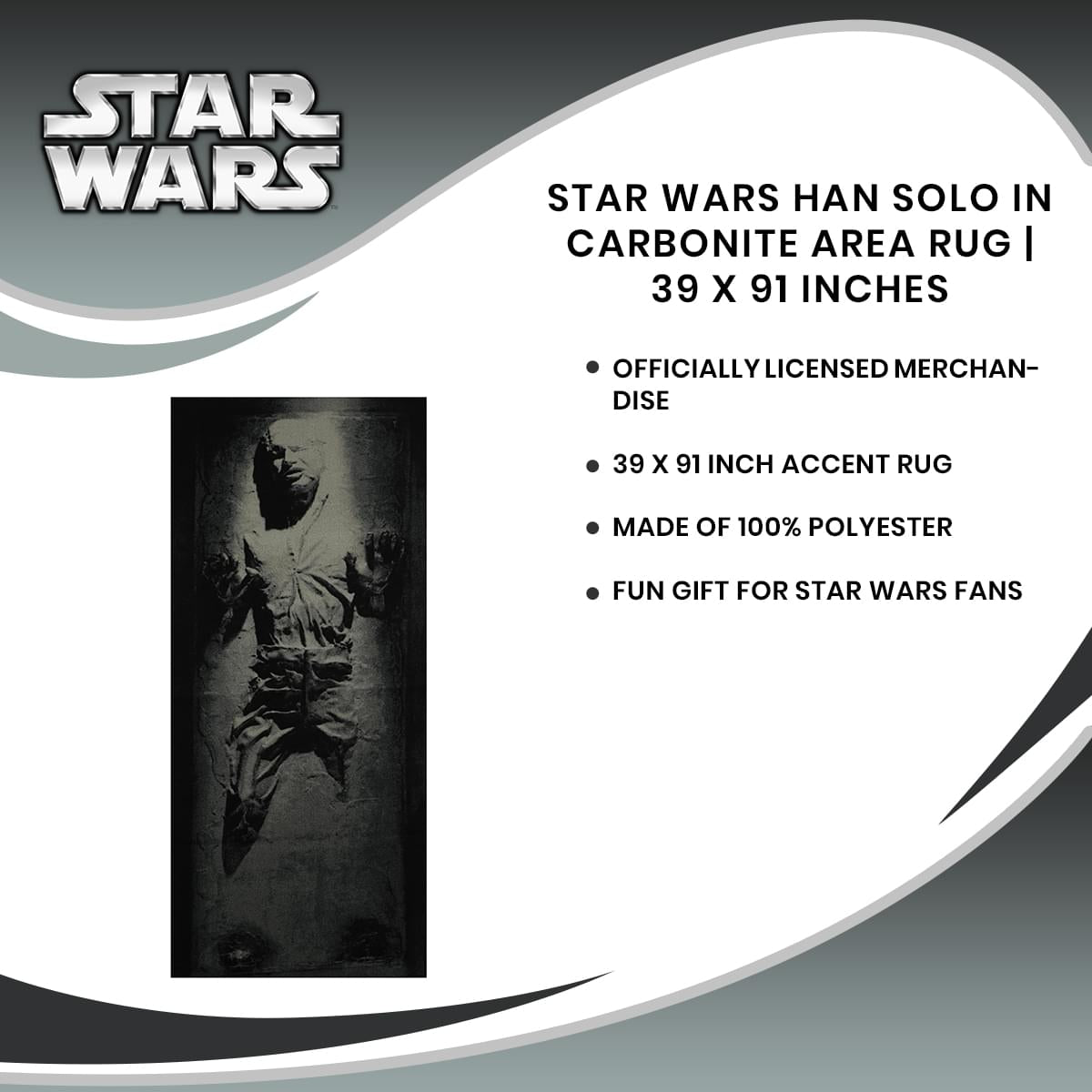 Star Wars Han Solo in Carbonite Area Rug | 39 x 91 Inches