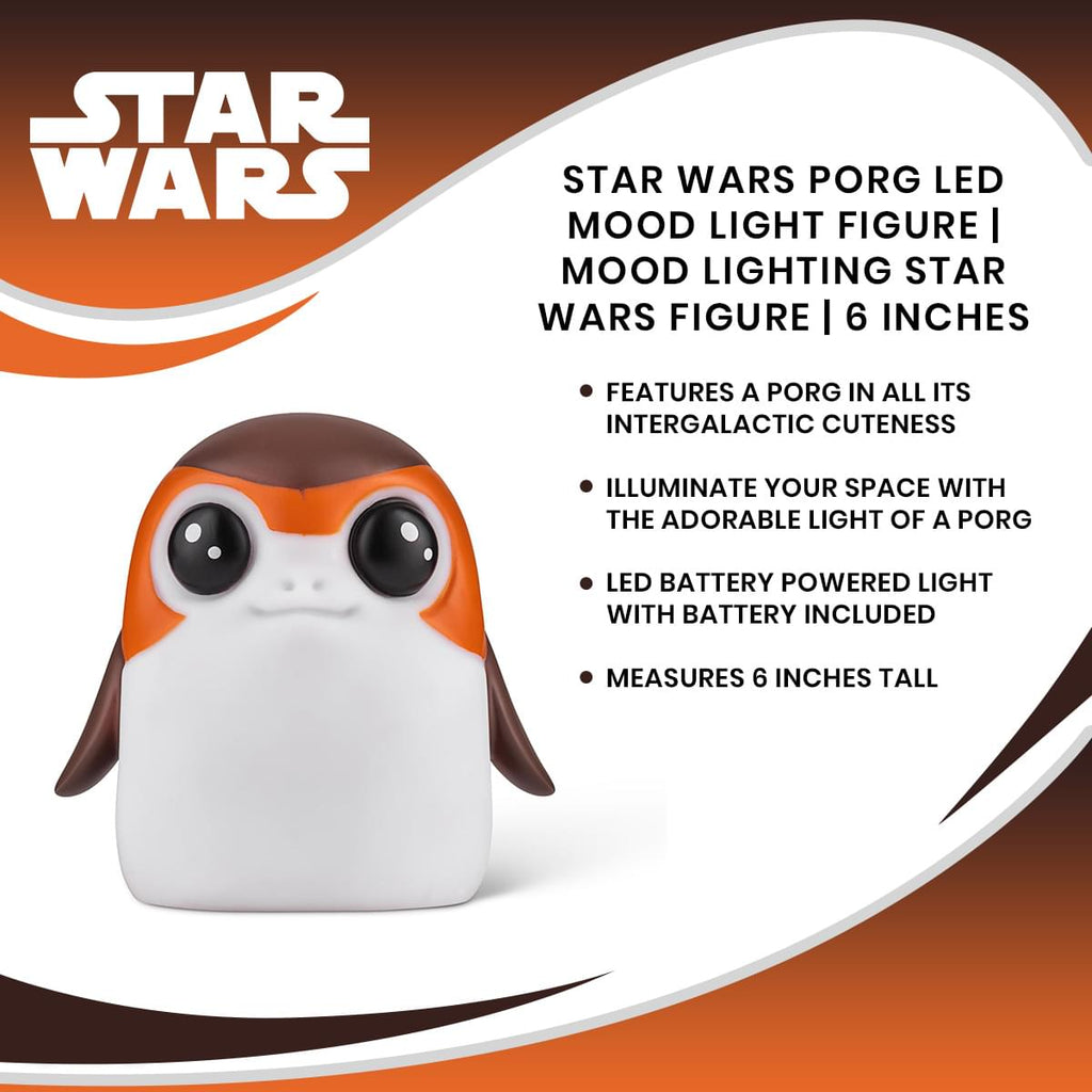Star Wars Porg LED Mood Light Figure | Mood Lighting Star Wars Figure | 6 Inches