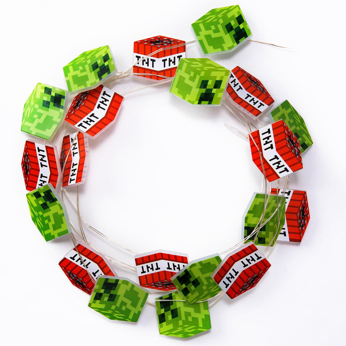 Minecraft Creeper and TNT Block LED String Lights