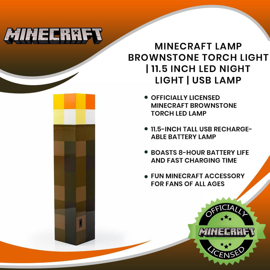 Minecraft Brownstone Torch 11.5-Inch LED Mood Light