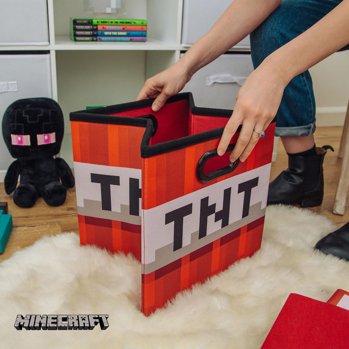 Minecraft 13-Inch Storage Bin Cube Organizers With Lid | Set Of 3