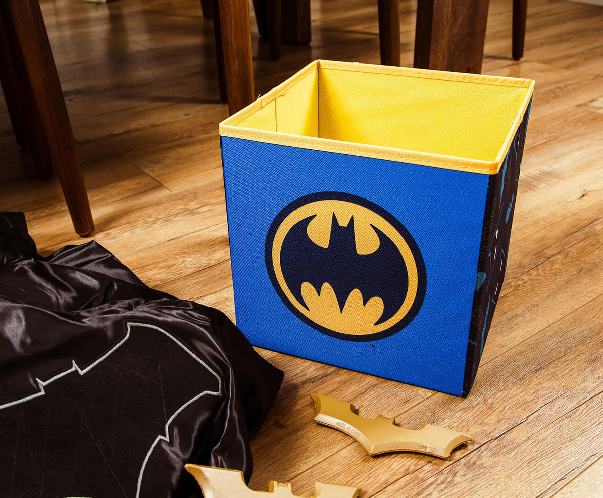 DC Comics Batman Logo Storage Bin Cube Organizer | 11 Inches