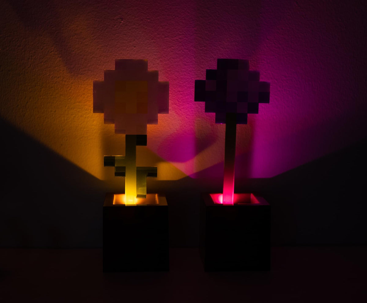 Minecraft Daisy and Allium Flower Pot Mood Lights | Set of 2
