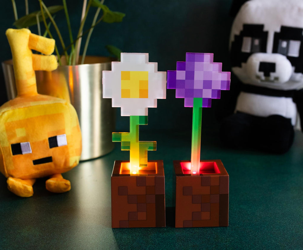 Minecraft Daisy and Allium Flower Pot Mood Lights | Set of 2