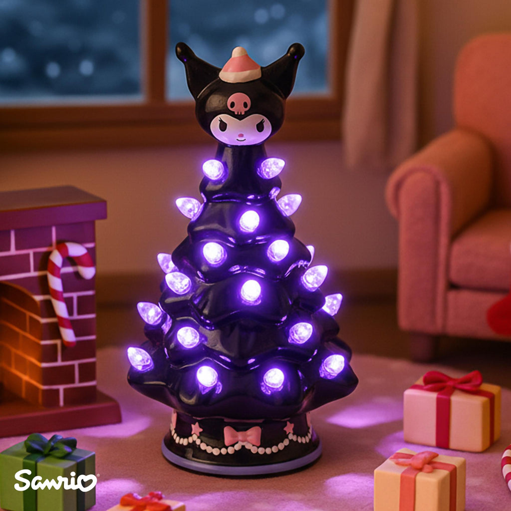 Sanrio Kuromi Light-Up Ceramic Christmas Tree | 6 Inches Tall