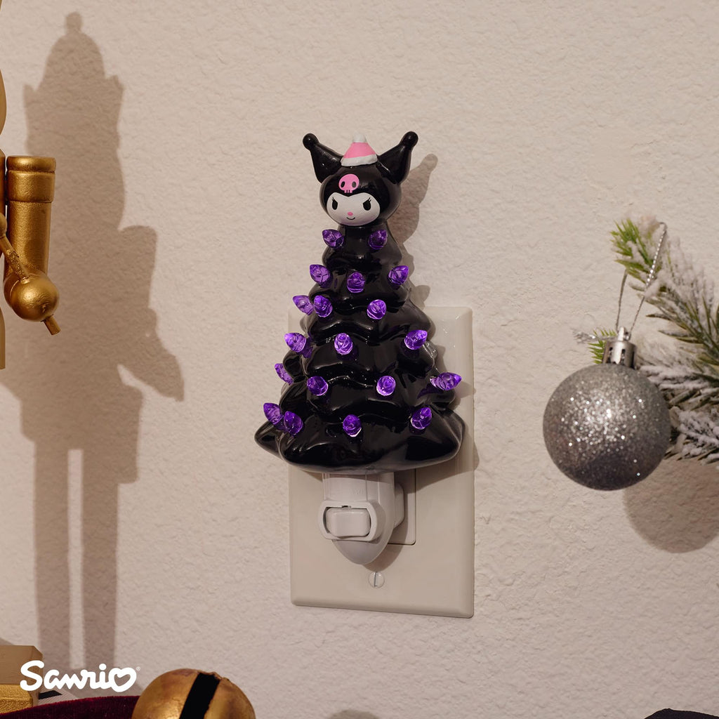 Sanrio Kuromi 6-Inch Ceramic Christmas Tree Plug-In Nightlight
