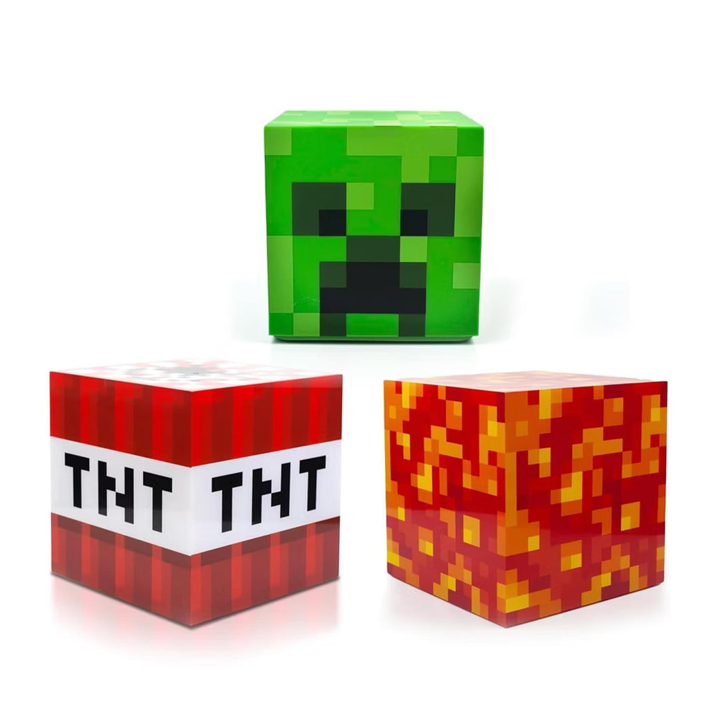 Minecraft 3-Piece Mood Light Bundle | TNT | Creeper | Lava
