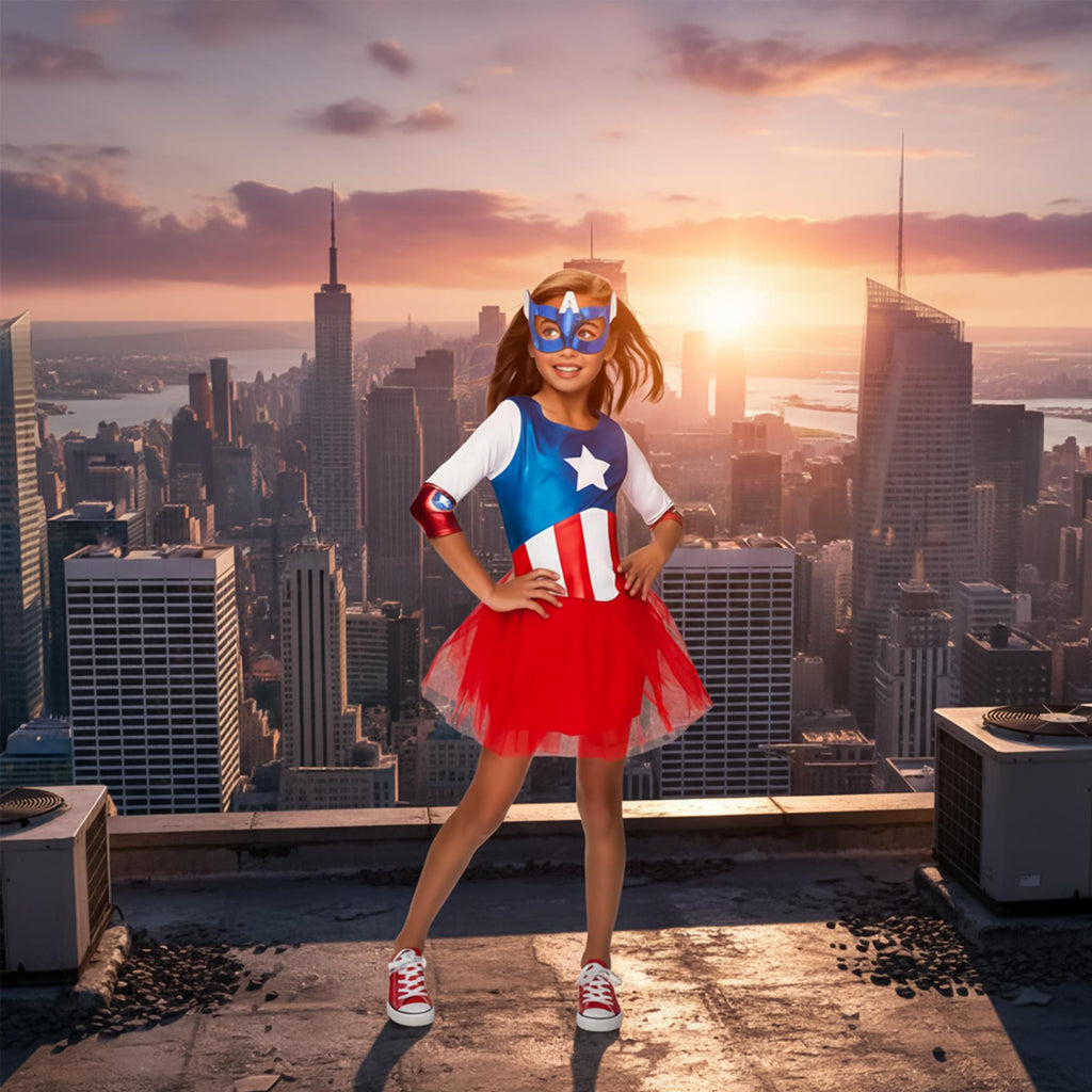 Marvel Avengers American Dream Captain American ChIld Costume Dress