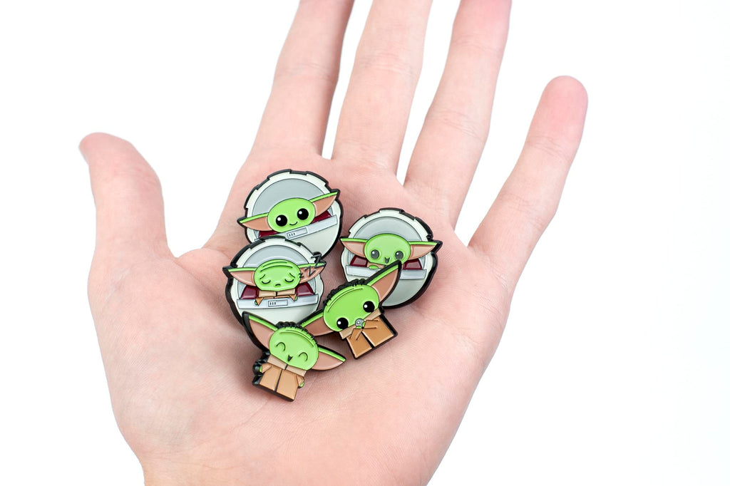 Star Wars: The Mandalorian, The Child 5-Piece Enamel Pin Set | Baby Yoda Pins