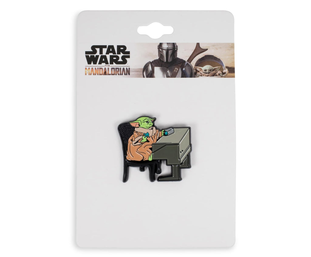 Star Wars: The Mandalorian Grogu Desk With Cookie Enamel Pin | Toynk Exclusive