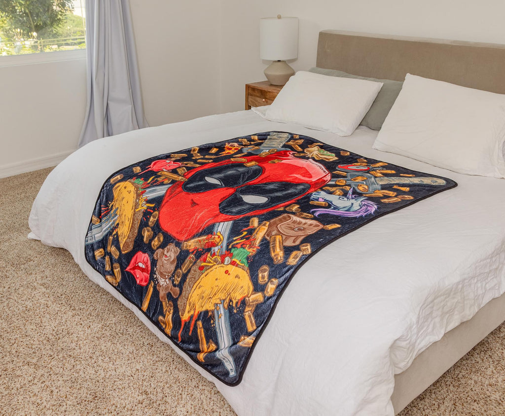 Marvel Deadpool Icons Fleece Throw Blanket | 45 x 60 Inches