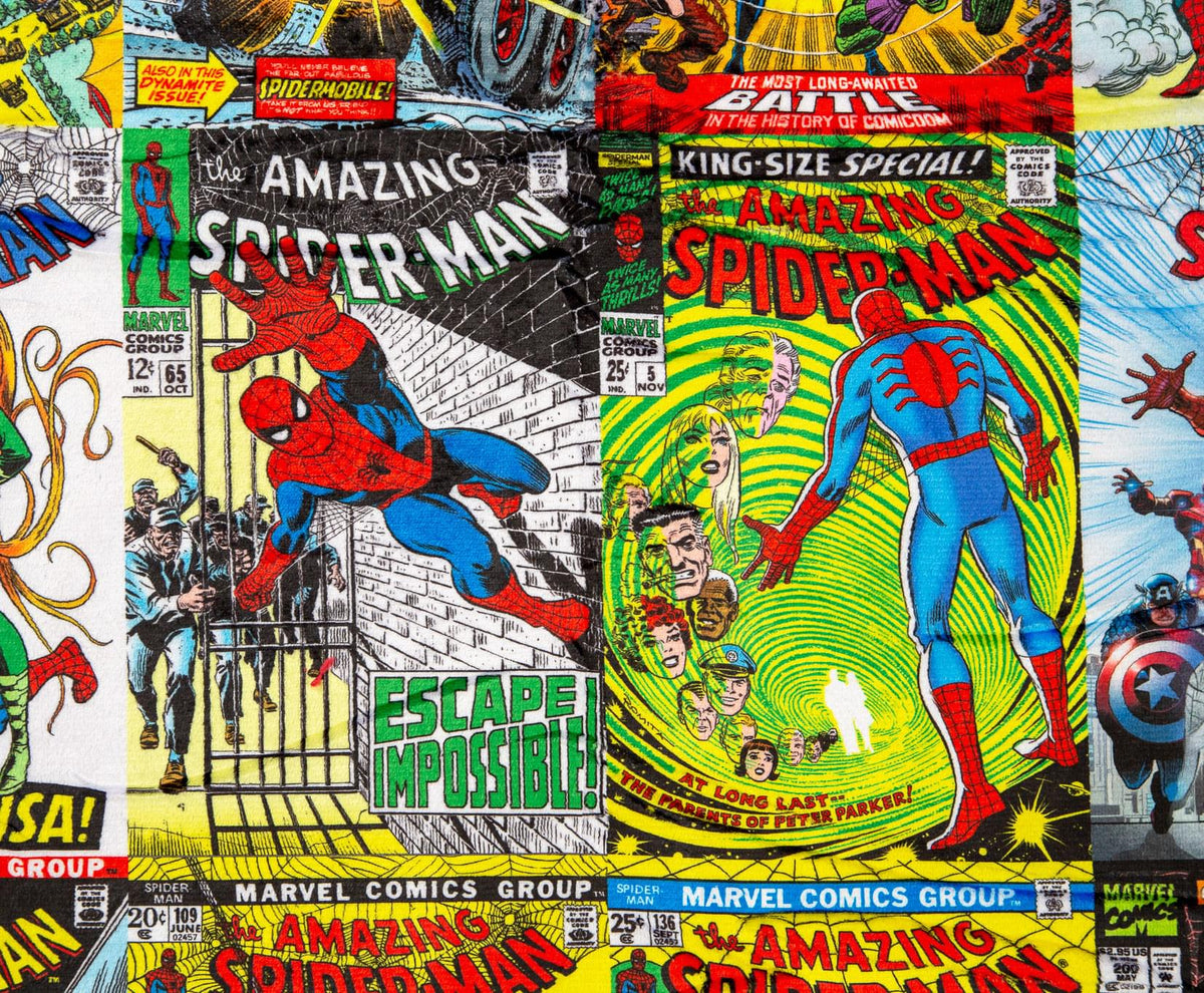 Marvel Spider-Man 60th Anniversary Special Edition Blue Sherpa Throw Blanket