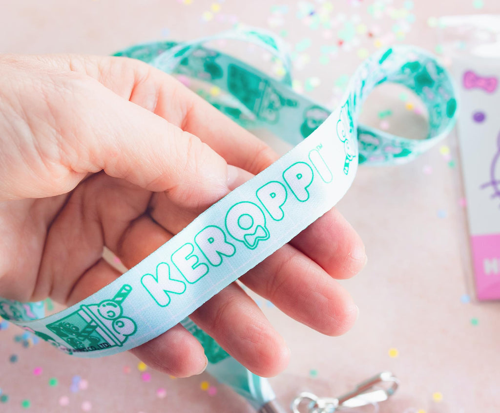 Sanrio Hello Kitty and Keroppi Boba Tea Lanyards With Badge Holders | Set of 2