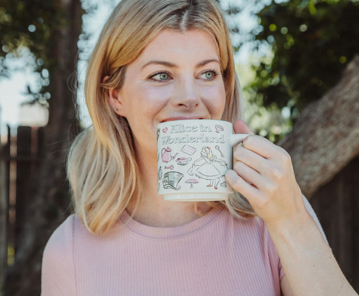Disney Alice In Wonderland Icons Single Stackable Ceramic Mug | Holds 13 Ounces