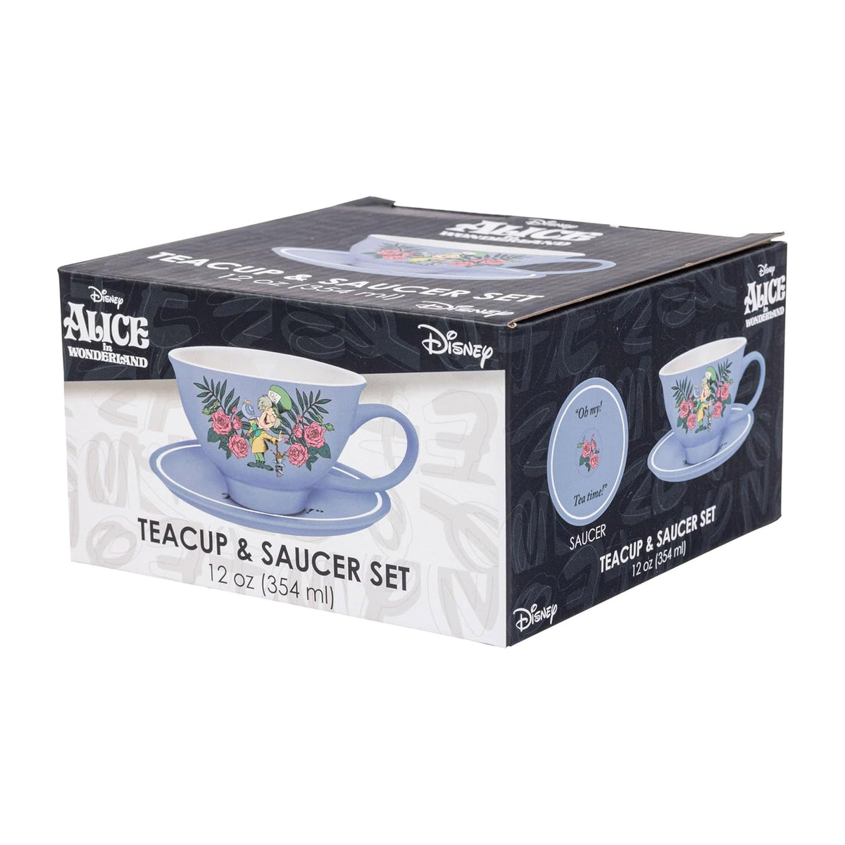Disney Alice In Wonderland Mad Hatter Teacup and Saucer Set | Holds 12 Ounces