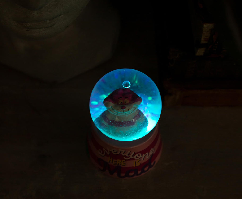 Disney Alice in Wonderland Cheshire Cat Mini Light-Up Snow Globe | 3 Inches Tall