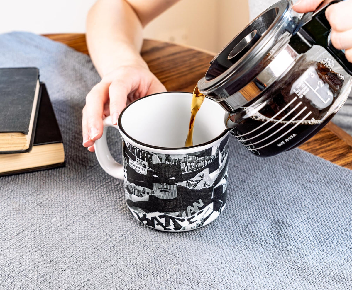 DC Comics Batman Collage Ceramic Camper Mug | Holds 20 Ounces